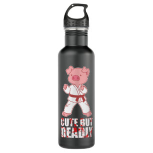Karate Pig Taekwondo Martial Arts Hog Animal Waterfles