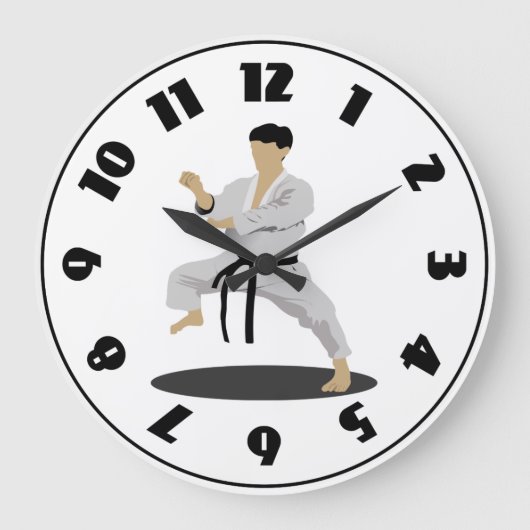 Karate Pose Clock Grote Klok (Voorkant)