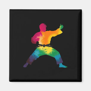 Karate Practitioner Kleurrijke Stropdas-kleurige M Magneet