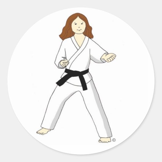 Karate Princess (brunette) Stickers (Voorkant)