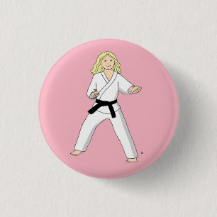 Karate Princess pinback-knop Ronde Button 3,2 Cm