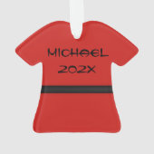 Karate Red Uniform Black Belt Ornament (achterkant)