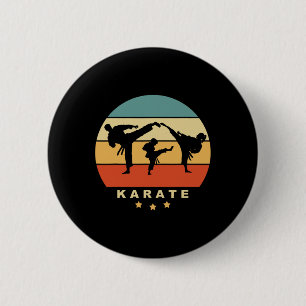 Karate Retro Sun Design Man Vrouw en Kind Do Kar Ronde Button 5,7 Cm