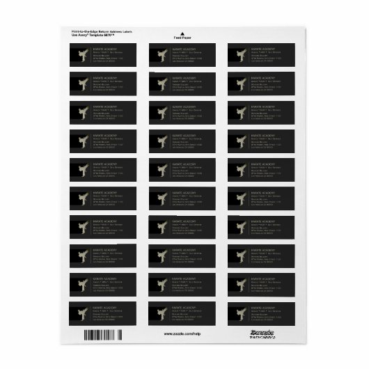 Karate Return Address Labels (Full Sheet)