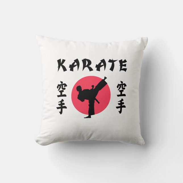 Karate Rijzende Zon  Kussen (Voorkant)