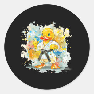 Karate Rubber Eend Motief Taekwondo Jiu-Jitsu MMA Ronde Sticker