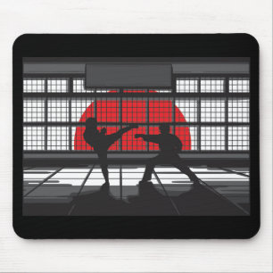 Karate Silhouette in DoJo Muismat