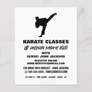 Karate Silhouette, Karate Class Adverteren Flyer
