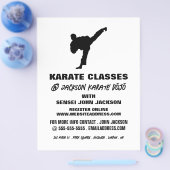 Karate Silhouette, Karate Class Adverteren Flyer (Enkel)