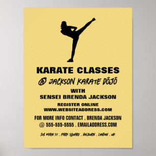 Karate Silhouette, Karate Class Adverteren Poster