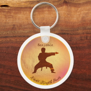 Karate Silhouette Modern Martial Arts Personalized Sleutelhanger