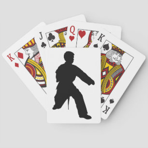 Karate Silhouette Stance Pokerkaarten