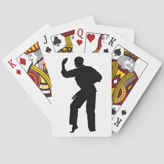 Karate Silhouette Stance Pokerkaarten (Achterkant)
