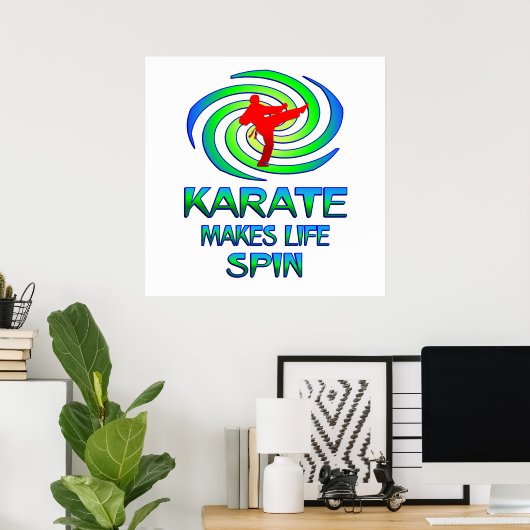 Karate Spins Poster (Thuiskantoor)