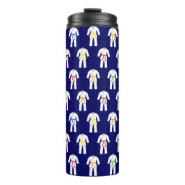 Karate Suits Patroon op Navy Blue Thermosbeker