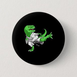 Karate T-rex Dino Leerling Dinosaurus Docent Karat Ronde Button 5,7 Cm