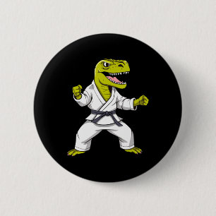 Karate T-rex Vechtkunst Taekwondo Kickboksen Voor Ronde Button 5,7 Cm