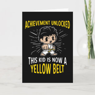 Karate T-shirt Cadeau voor Kinderen met Gele Band Kaart