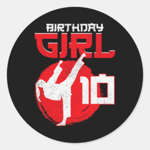 Karate Taekwondo 10 Jaar Verjaardag Martial Art Ronde Sticker