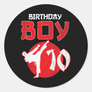 Karate Taekwondo 10 Jaar Verjaardag Vechtkunst Ronde Sticker