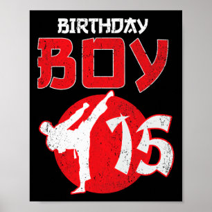 Karate Taekwondo 15 Jaar Verjaardag Martial Art Poster