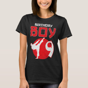 Karate Taekwondo 9 Jaar Verjaardag Vechtsporten T-shirt