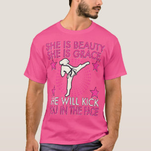 Karate Taekwondo Girl Vrouwen Karate Kick T-shirt