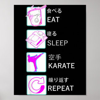 Karate Taekwondo Ju-Jutsu Kung-Fu EET Slapen Karat Poster