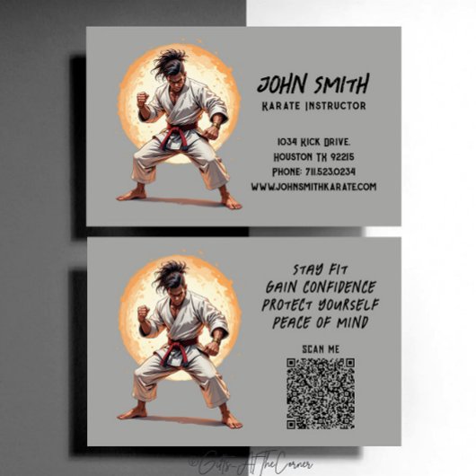 Karate Taekwondo Judo Martial Arts Instructor Visitekaartje