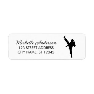 Karate / Taekwondo / judo Retour Adreslabel Etiket
