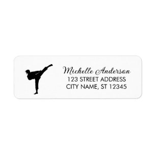 Karate / Taekwondo / judo Retour Adreslabel Etiket