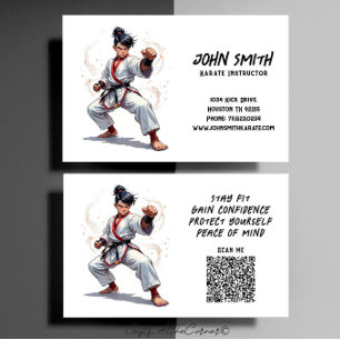 Karate Taekwondo Martial Arts Instructor Visitekaartje