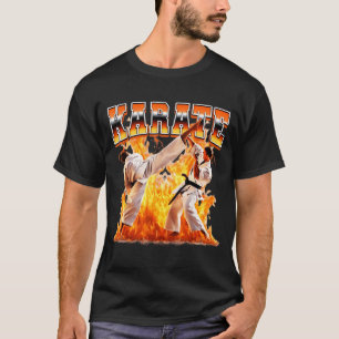 Karate Taekwondo Vlammen 90s Bootleg Stijl T-shirt