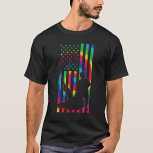 Karate Tie Dye Amerikaanse Vlag Karate T-shirt