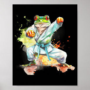 Karate Toad Jiu-Jitsu Judo Mma Taekwondo Kikker Poster