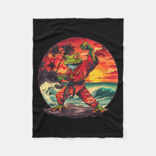 Karate Toad Judo Mma Zonsondergang Kickboksen Taek Fleece Deken