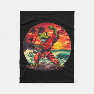 Karate Toad Judo Mma Zonsondergang Kickboksen Taek Fleece Deken