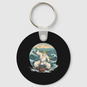 Karate Toad Taekwondo Strand Zonsondergang Vechtku Sleutelhanger