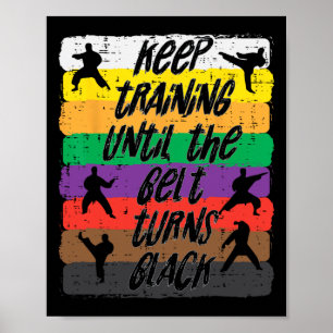 Karate Trainingsriem Wordt Zwart Martial Arts Mann Poster