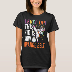 Karate Uniform Unicorn Level Up Oranje Belt Award T-shirt