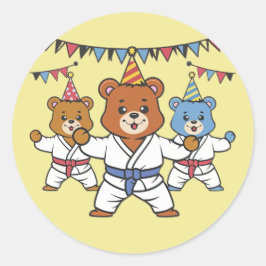 Karate Verjaardag Ronde Sticker