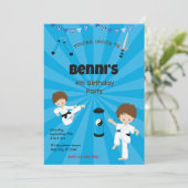 Karate Verjaardagsfeestuitnodiging Kaart (Staand voorkant)