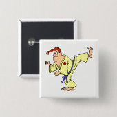 Karate Vierkante Button 5,1 Cm (Voorkant /achterkant)