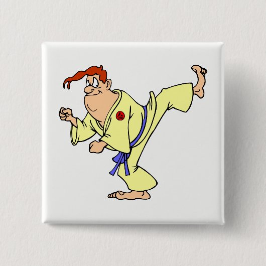 Karate Vierkante Button 5,1 Cm (Voorkant)