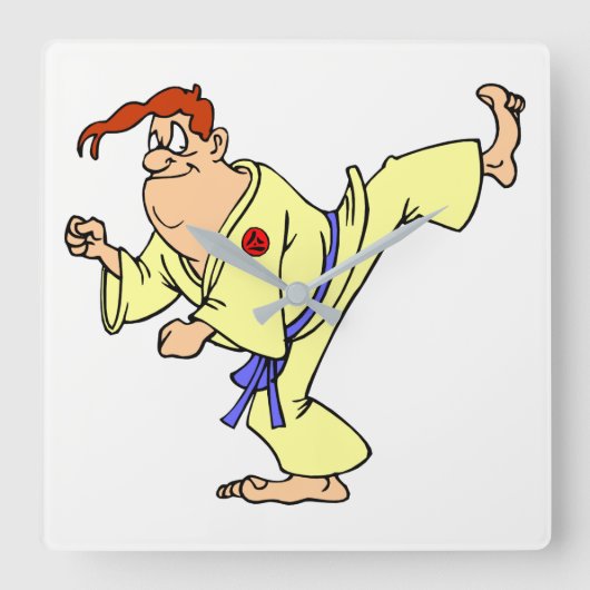 Karate Vierkante Klok (Voorkant)