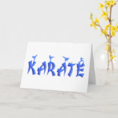 Karate Vrouw Silhouetten Kaart (Gele Bloem)