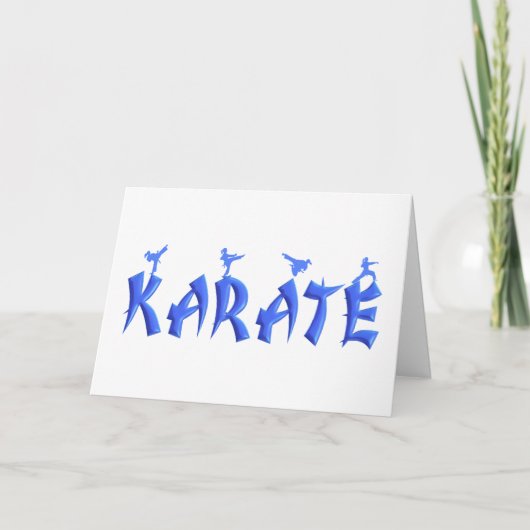 Karate Vrouw Silhouetten Kaart (Voorkant)