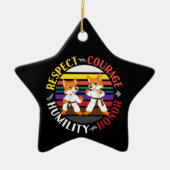 Karate Waarden - Leuke sparring Fox Silhouetten Keramisch Ornament (Voorkant)