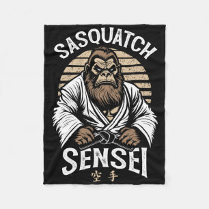 Karate Warrior Legend Sasquatch Sensei Bigfoot Mar Fleece Deken