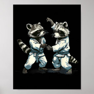 Karate Wasbeer Dier Mma Taekwondo Vechtkunst Poster